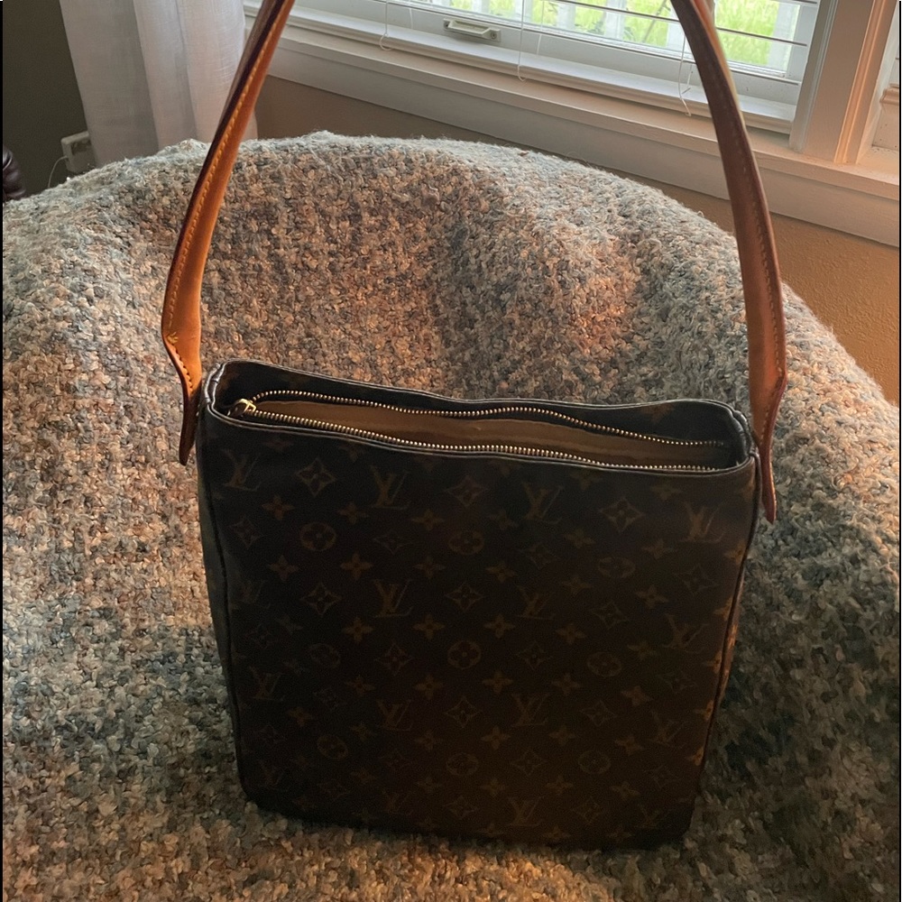 Louis Vuitton monogram shoulder bag.